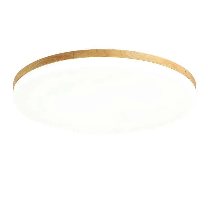 Japanese minimalist LED ceiling lamp with wood art body and acrylic shade in three size options