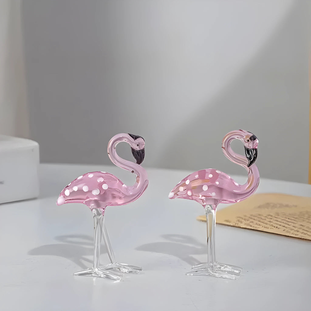 Pink crystal flamingo decorative ornament for home table display
