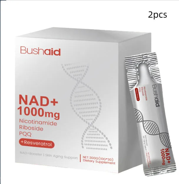 Anti aging drink bottle with nicotinamide ribose dimalate and PQQ 300g label