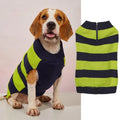 Grey acrylic dog sweater with horizontal front zipper and button pockets for small to medium breeds