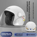 Electric bicycle helmet with attached winter scarf and anti-fog visor in blue colour