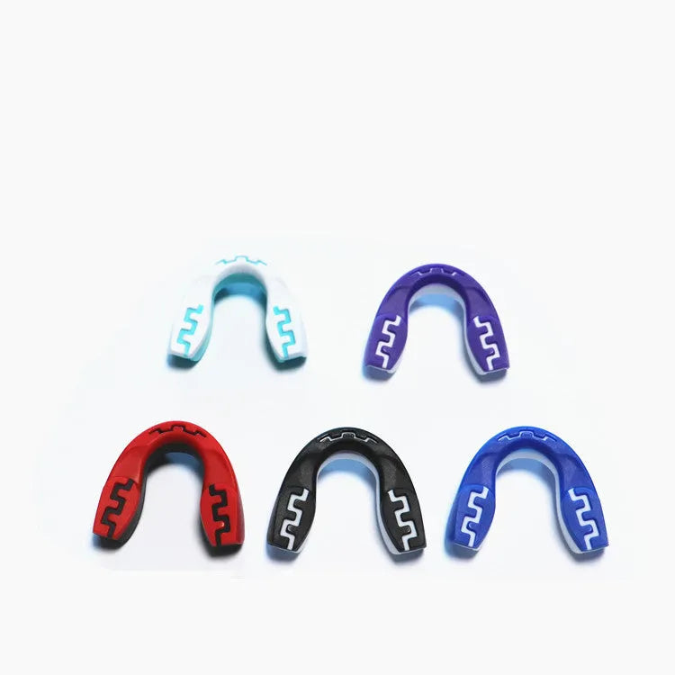 Adult boxing sports mouthguard with printed teeth pattern in choice of colours