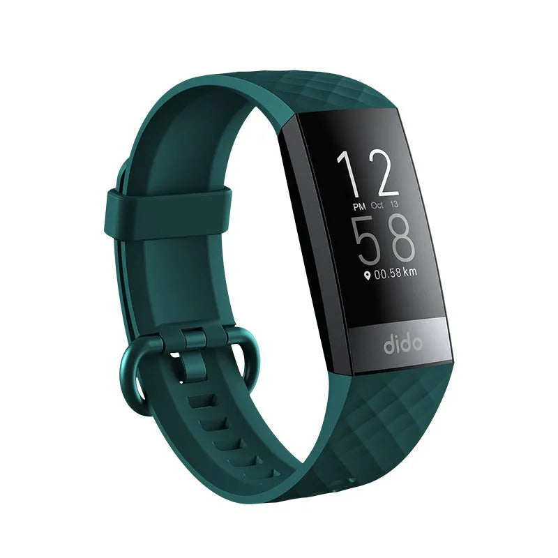 Y6 Black smart health bracelet showing blood pressure, SpO2 and ECG monitoring on 1.1-inch screen