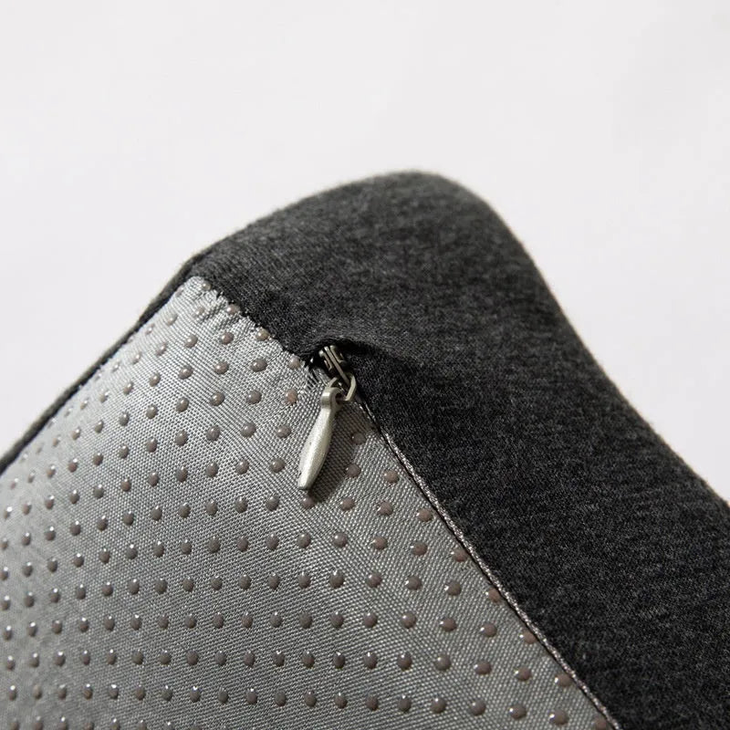 Memory foam office chair cushion for waist support during long sitting sessions in black, grey or light grey