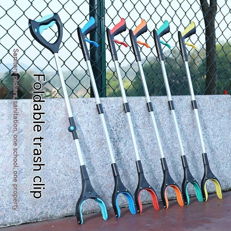 Trash folder artifact sewer pliers waste grabber tool in blue, green, orange, red, yellow, and blue lighting colours