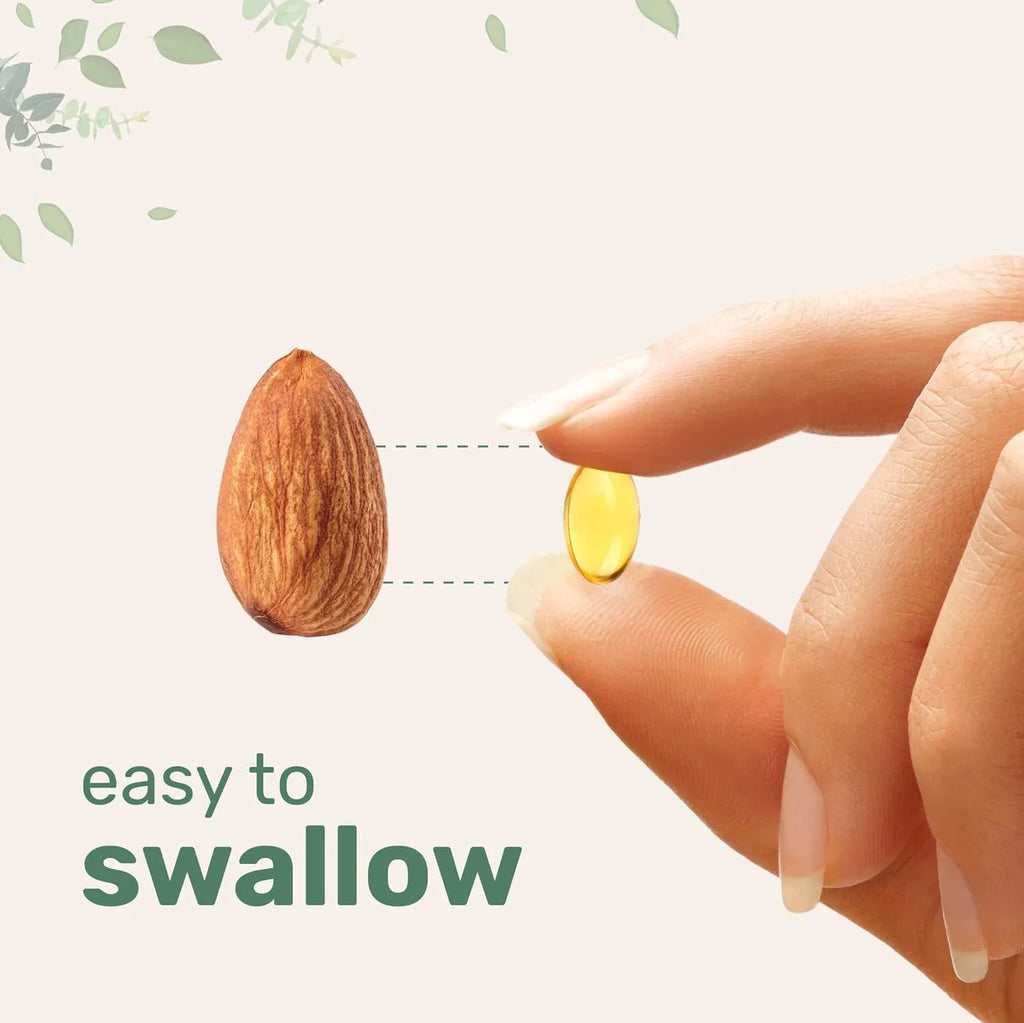 A bottle of butter black seed oil soft gel capsules for adult dietary supplement use.