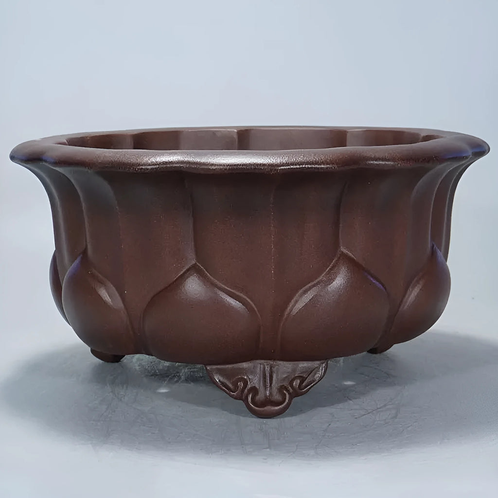 Purple sand ceramic succulent flowerpot with petal basin shape measuring 37x37x20cm