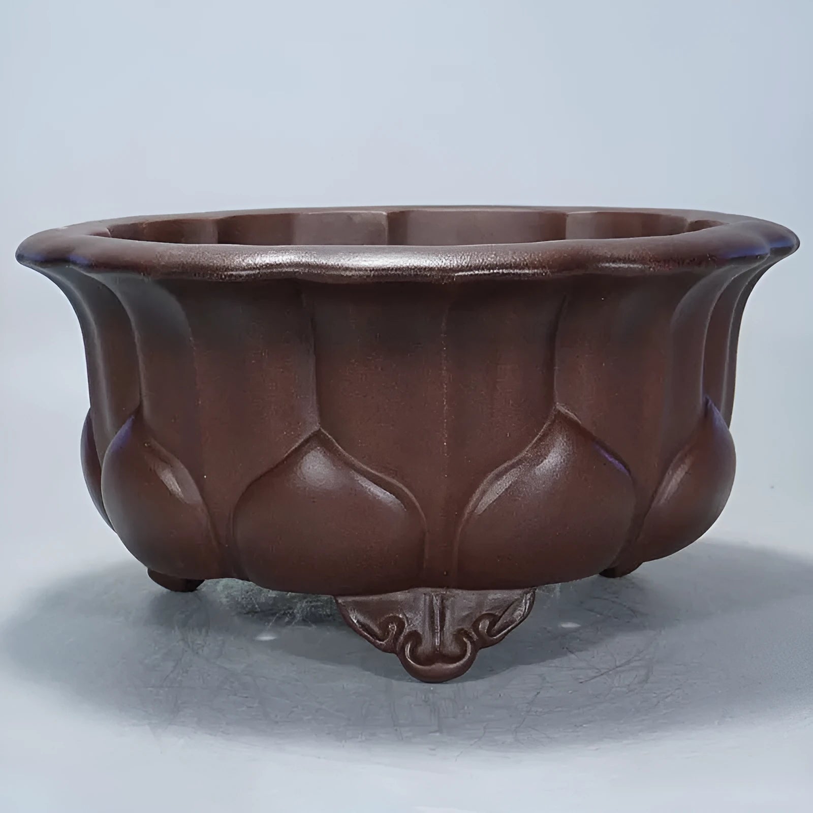Purple sand ceramic succulent flowerpot with petal basin shape measuring 37x37x20cm