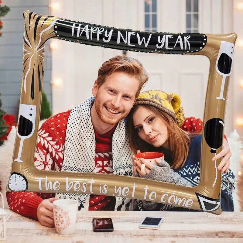 Christmas-themed inflatable photo frame PVC creative prop for festive photography