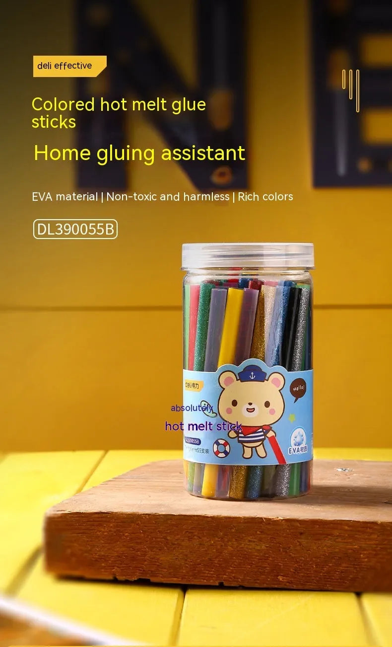 55 transparent hot melt adhesive sticks for glue guns, 7mm diameter EVA material