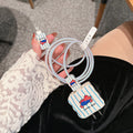 Cartoon puppy patterned lambskin USB cable protection sleeve for 18W and 20W fast charging