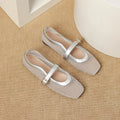 Women's breathable mesh summer shoe in a solid colour with square toe and adjustable buckle.