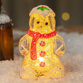 Glowing Christmas gingerbread man snowman ornament with LED light in modern simplicity style