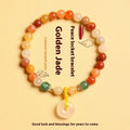 Handmade natural Jinsi Jade and Red Agate bracelet with safety buckle peace clasp