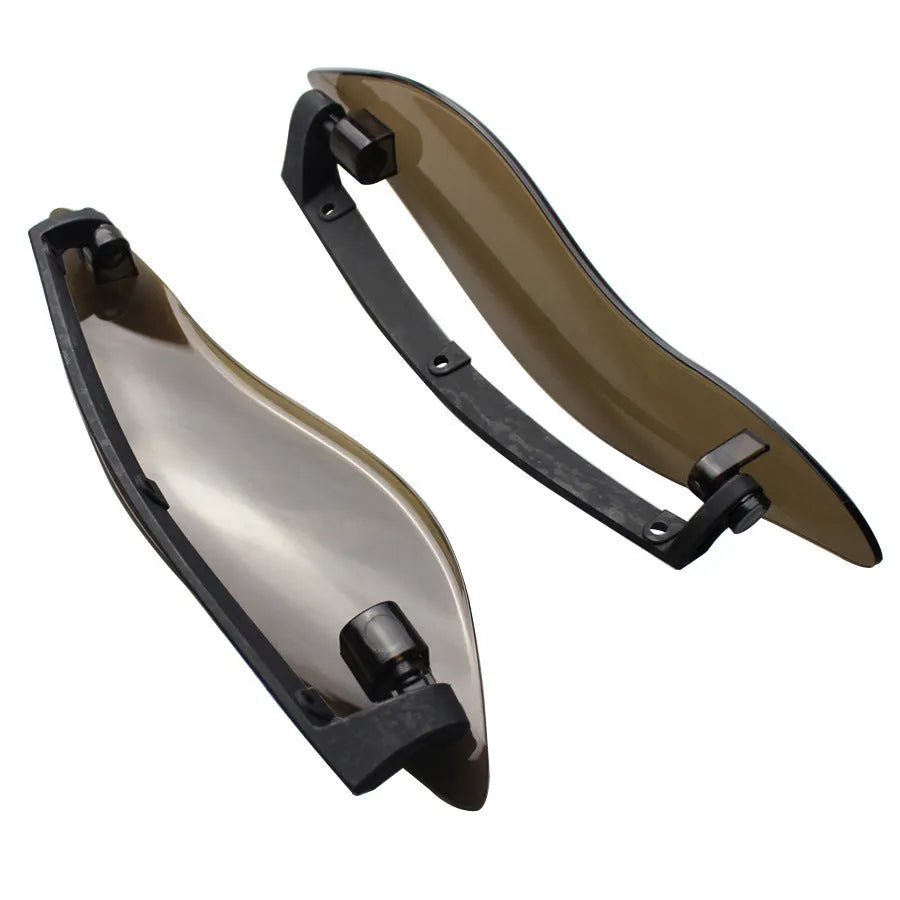 Pair of smoked ABS plastic side wings for Harley Davidson three-wheel motorcycle conversion