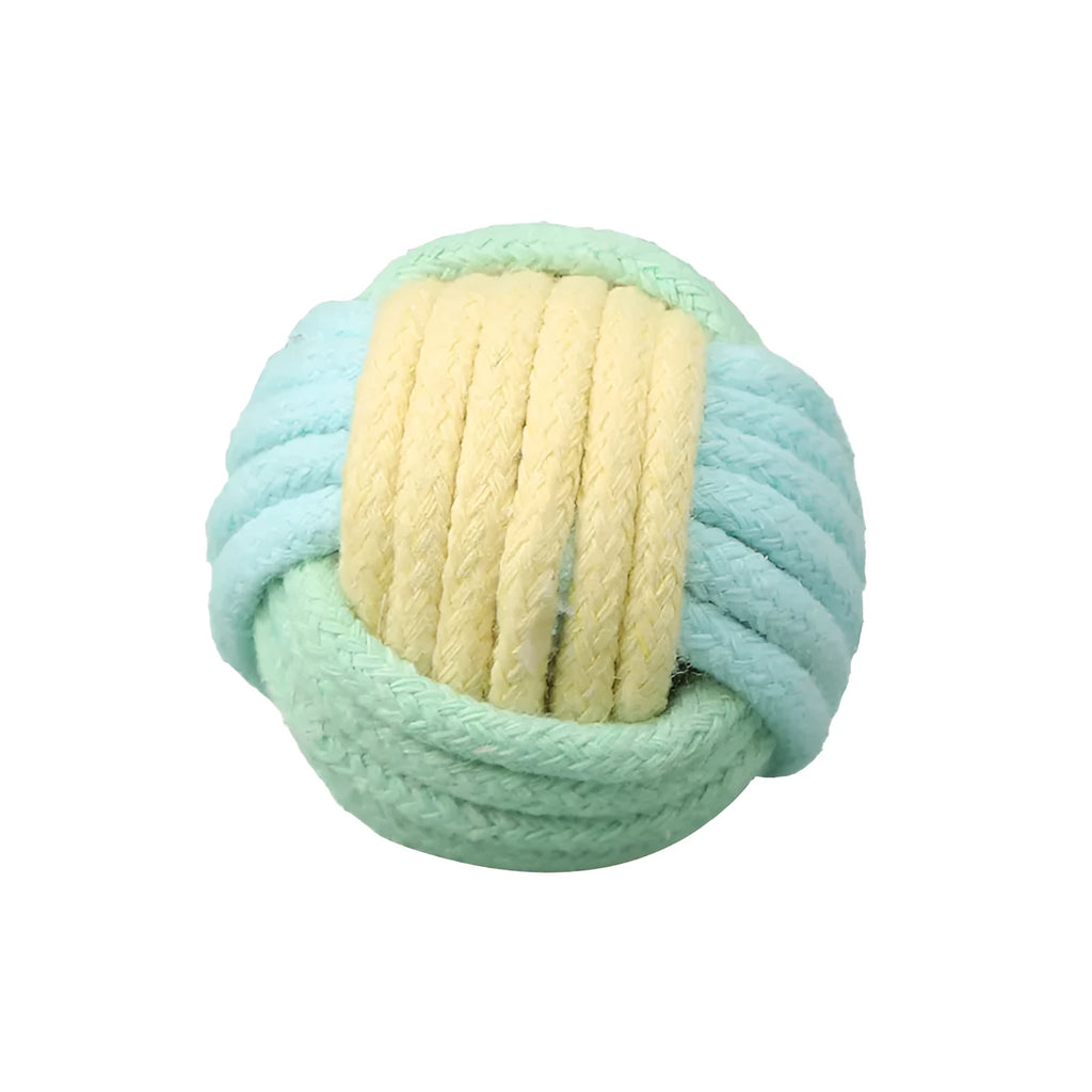 Handmade cotton hair ball plush cat toy measuring 5cm for teeth grinding and interactive play