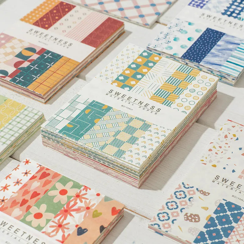 Fifty pieces of small, coloured retro note paper in dessert shades like caramel puff and pineapple soda.