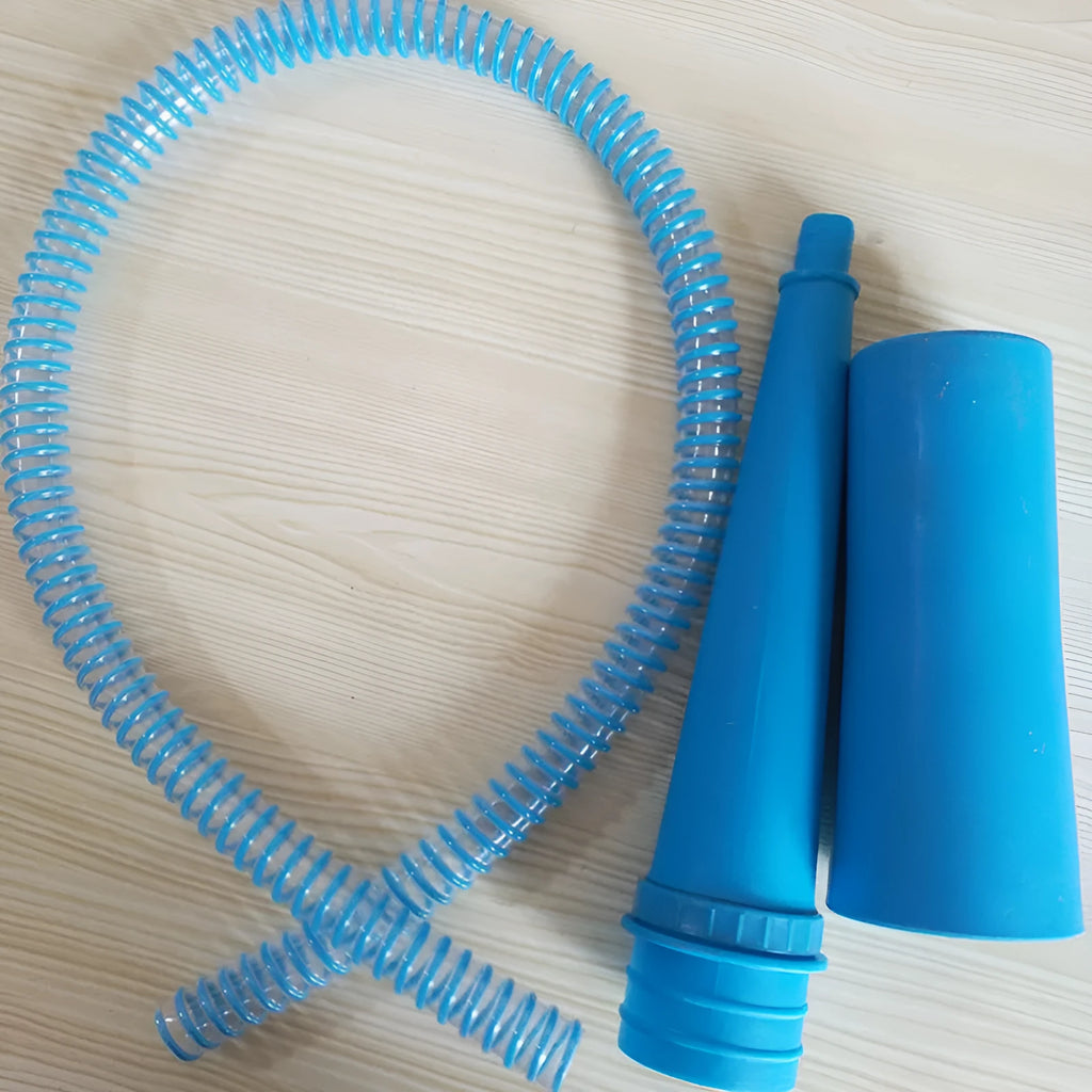 Blue suction pipe vacuum attachment with 114cm hose and three dust bags for appliance cleaning