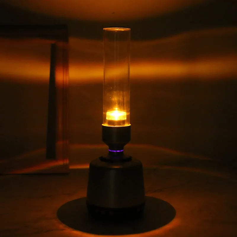White silver Bluetooth speaker candlelight atmosphere lamp with modern simple design