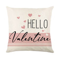 Red and white plaid heart print decorative pillow cover for Valentine's Day, 45x45cm.