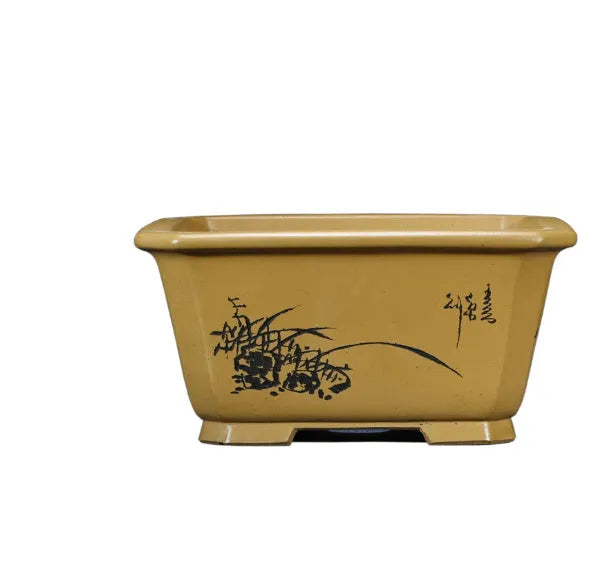 Extra large purple clay Chinese style bonsai flower pot for indoor plants