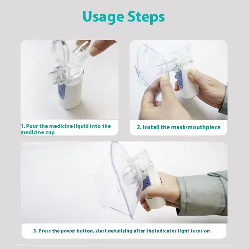 Columnar plastic USB handheld nebuliser with single mist outlet