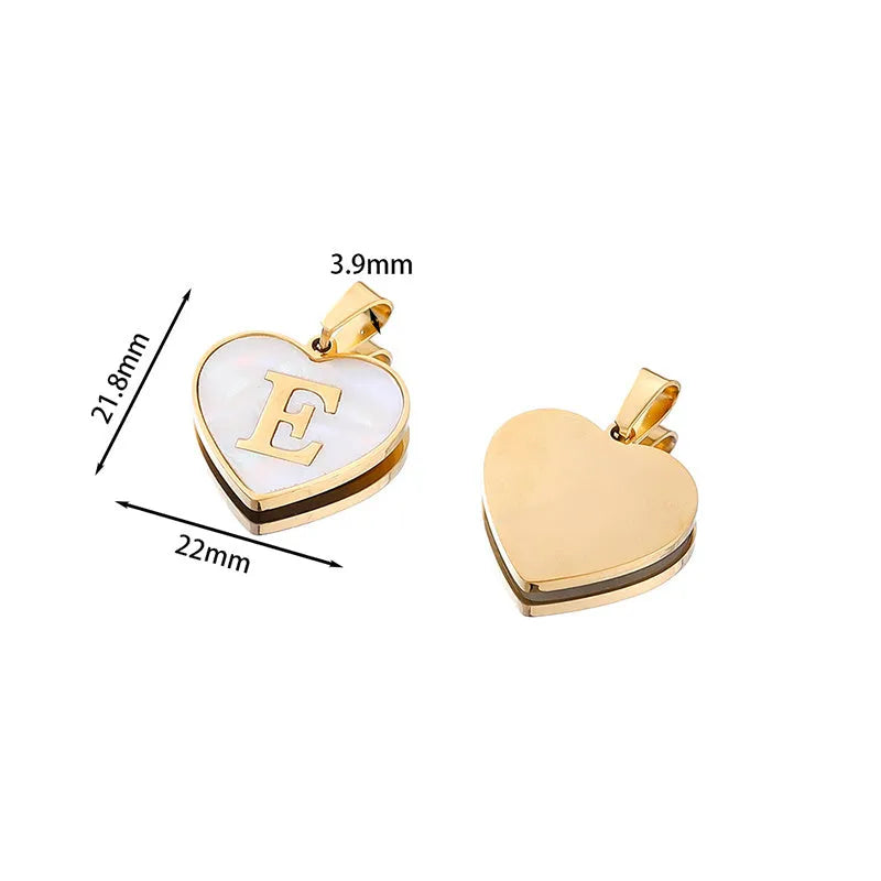 Gold plated heart necklace with white shell centre on a 45+5cm chain