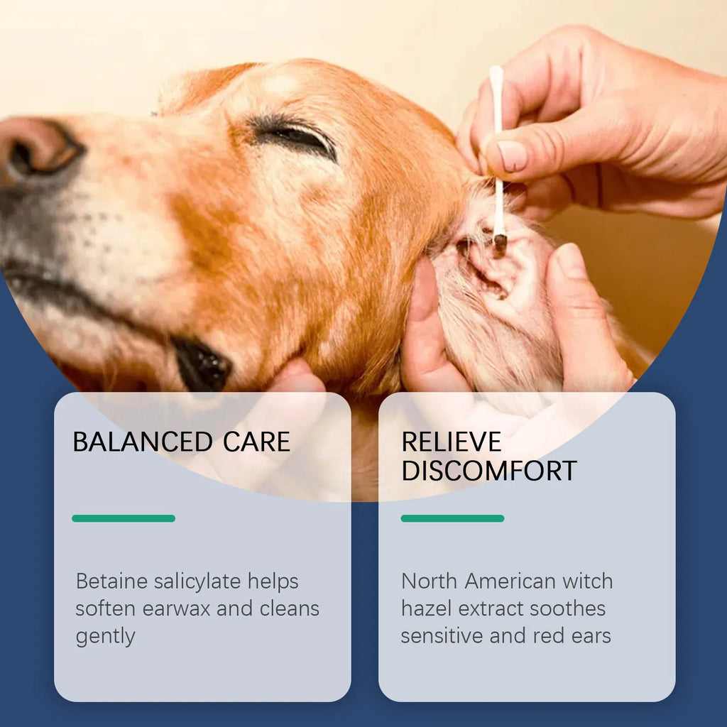 100ml bottle of gentle ear cleaner solution for cleaning cat and dog ears