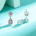 Sterling silver water drop moissanite stud earrings in gold or silver colour