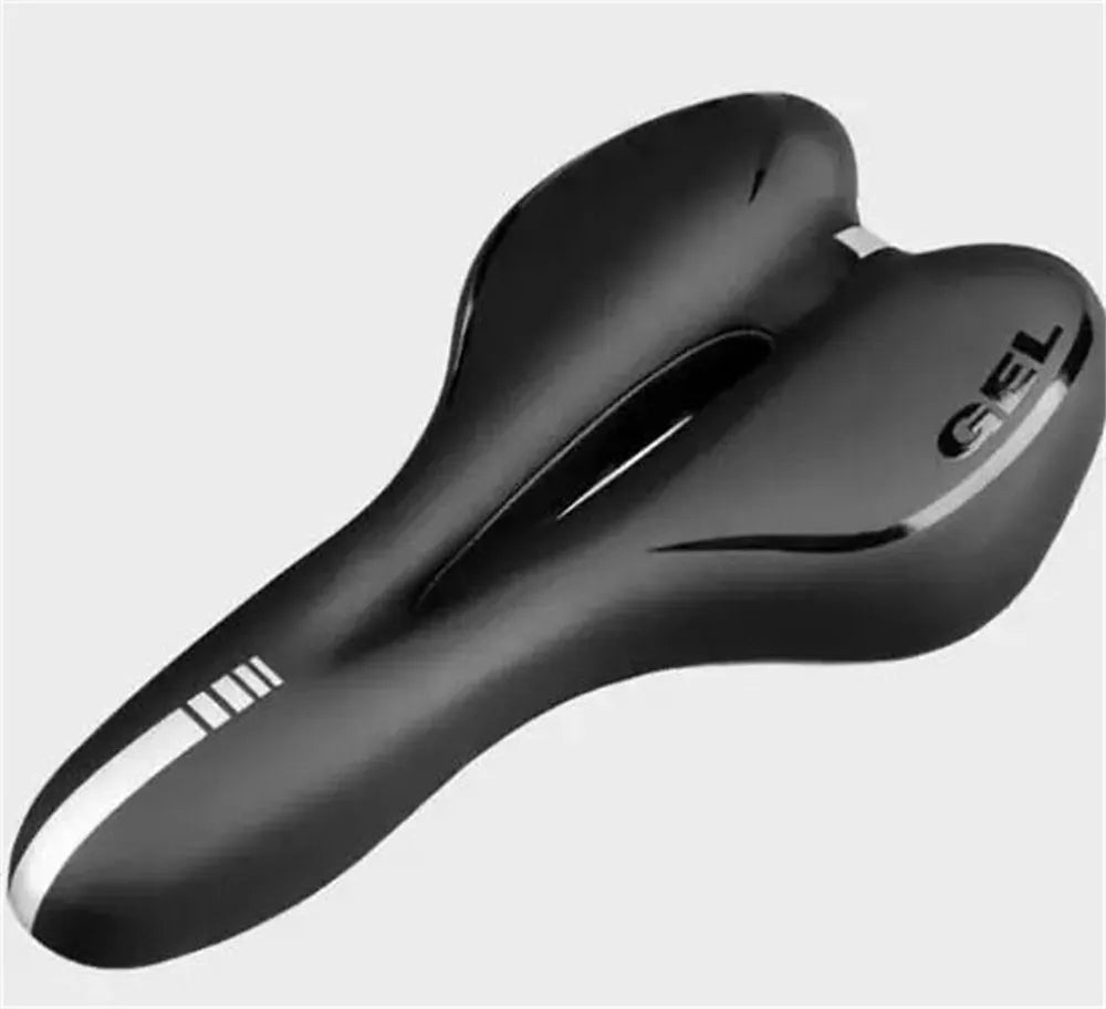 Bicycle saddle cushion kit with silicone gel pad, waterproof cover, wrench, and tyre repair patches