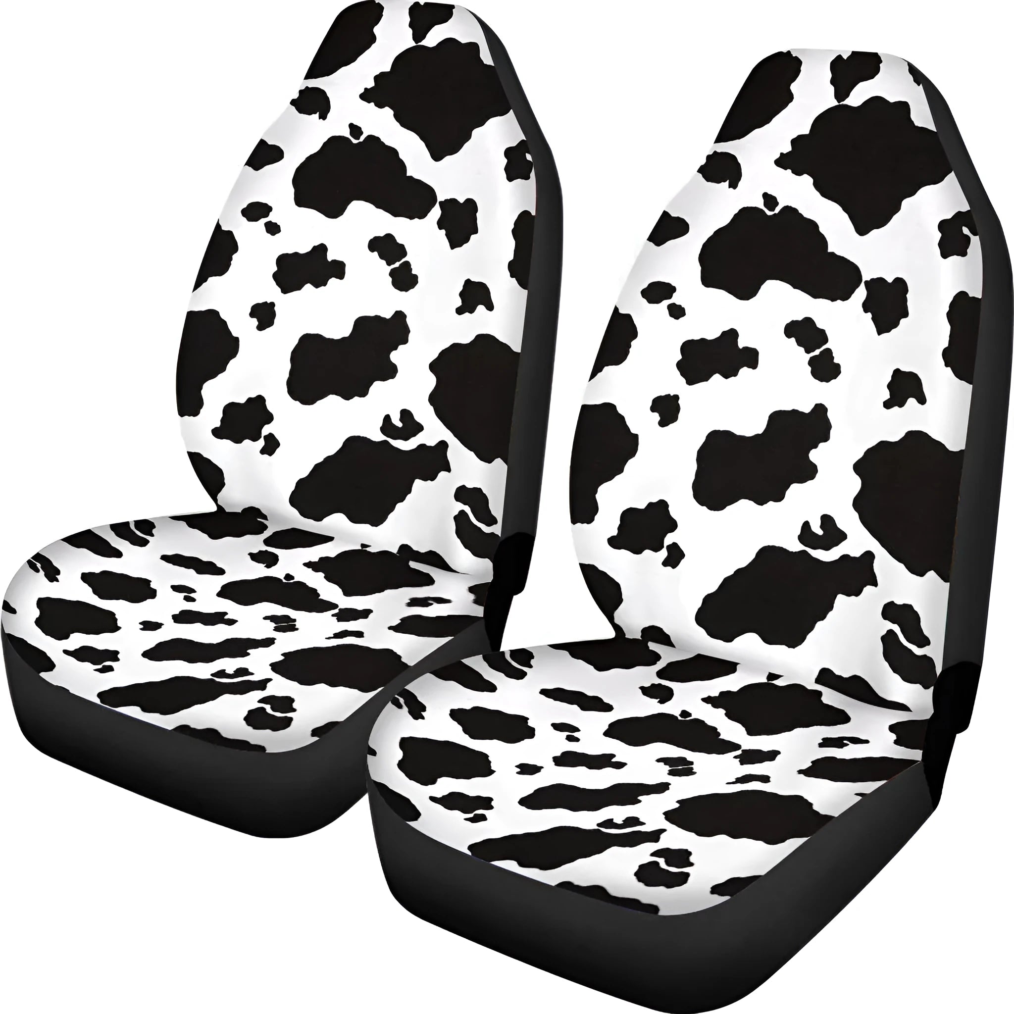 Retro cow spot leopard print pattern on a universal fit polyester car seat cover set