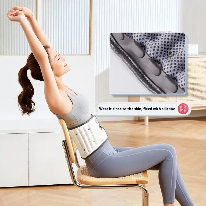 Lumbar waist supporter with automatic inflation system for disc stretch correction