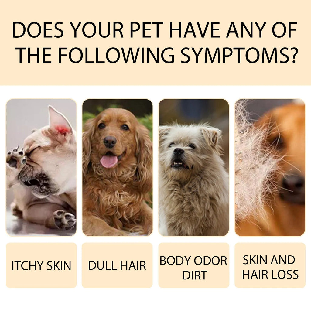 Pet shampoo bottle for dogs and cats in 100ml and 300ml sizes