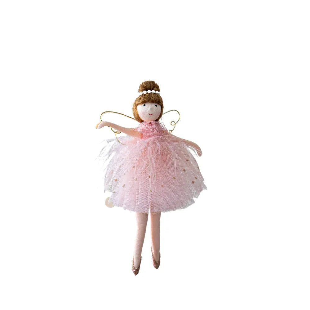 Pink and white ballet girl angel plush doll pendant with cloth fabric and modern design