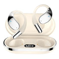 Black sports Bluetooth earphones with hanging ear design and digital display screen