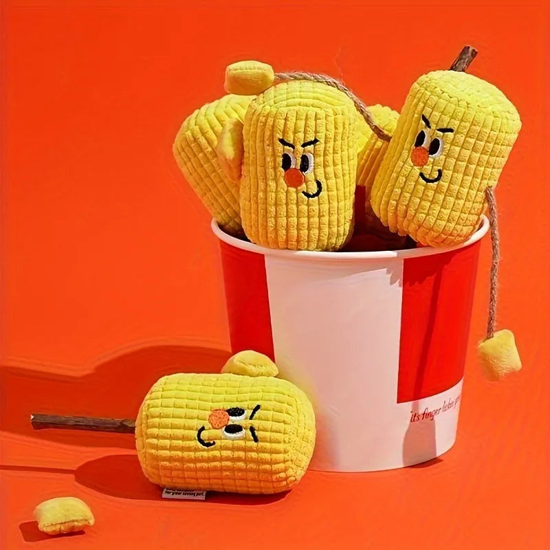 Corn cob and polio wood cat tooth cleaning toy with catnip for dental health