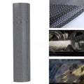 Perforated mesh automotive vinyl colour change film sheet measuring 30 by 106 centimetres.