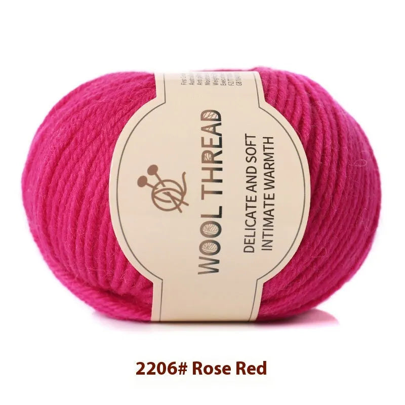 Hand-woven wool knitting thread roll for baby garments in multiple colour options