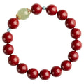 Purple gold sand cinnabar and Hetian jade bead bracelet with elliptical geometric beads