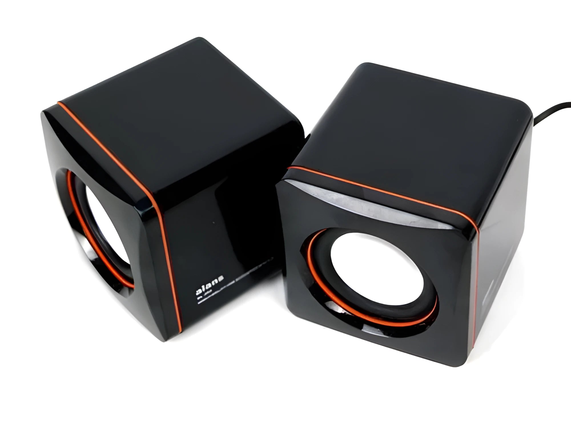 Black square USB-powered 2.0 computer speaker for desktop audio