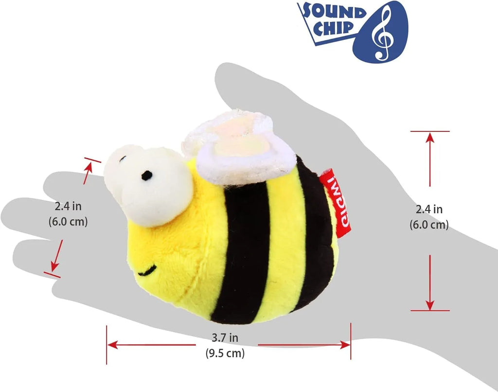 Yellow bee-shaped electronic cat toy with flannelette fabric for motion-activated squeaking play