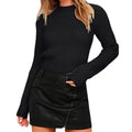 Slim fit knitted pullover sweater in acrylic fabric with round neck and long sleeves