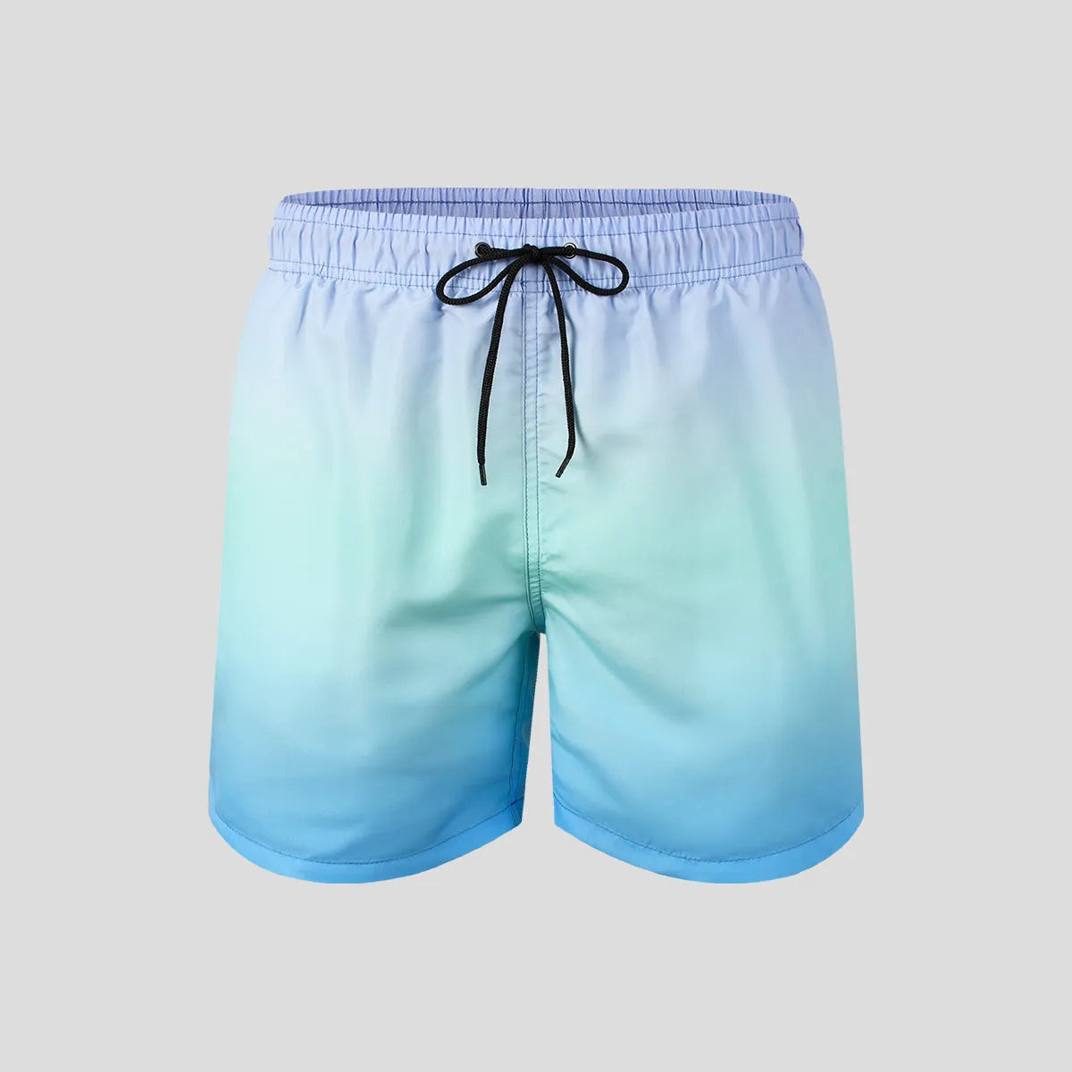 Men's gradient colour sport shorts with 3D digital printing on mesh fabric.