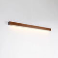 Walnut colour solid wood and acrylic LED strip wall lamp in three different lengths.
