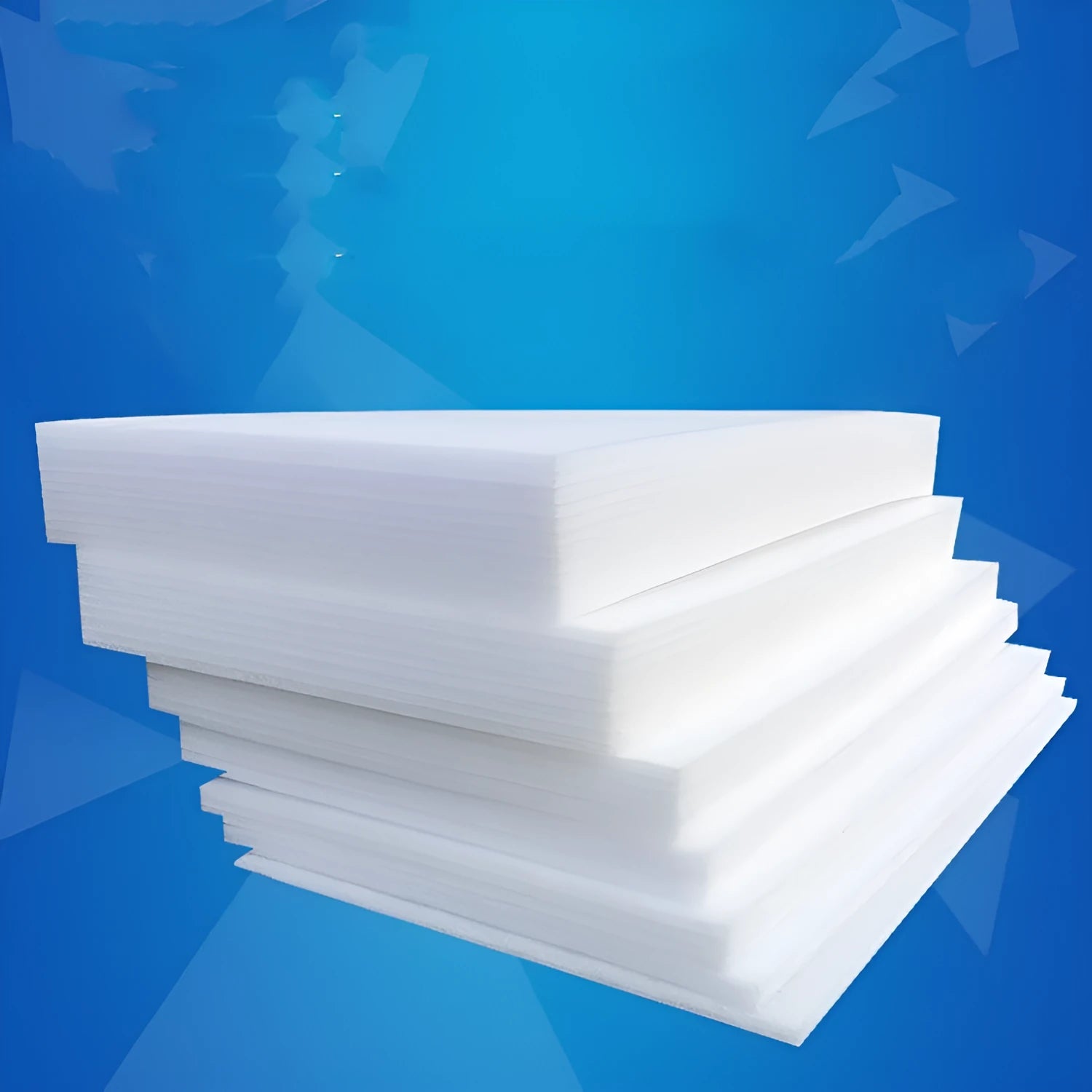 Large white rectangular EPE pearl cotton foam board showing its 200x100cm dimensions and 10mm thickness.