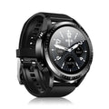 Black smartwatch with silicone strap showing blood pressure and oxygen monitoring on a 1.28-inch screen