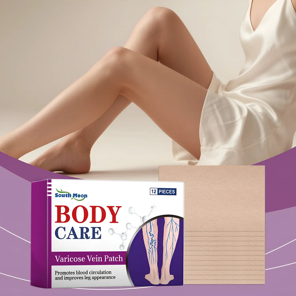 Leg care massage patches with plant ingredients in 12-piece pack for foot nourishment