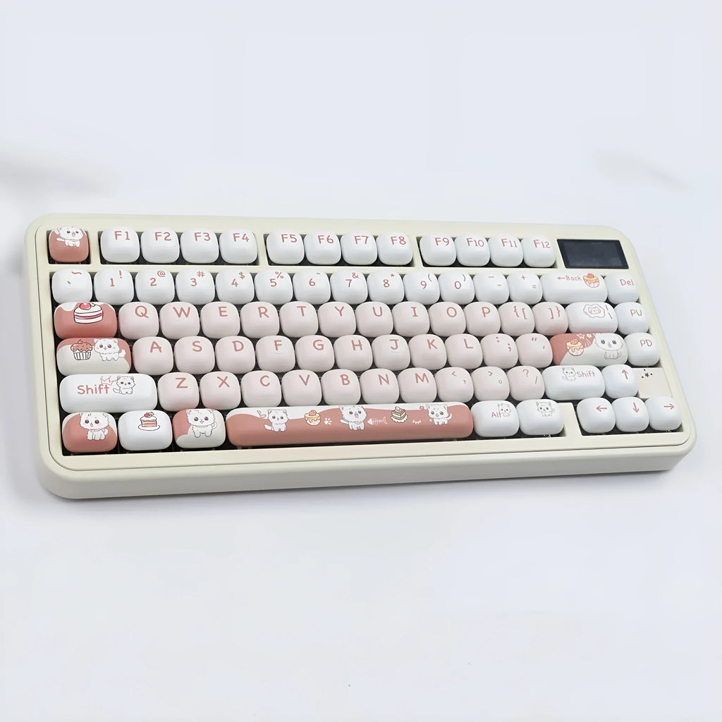 Cartoon dessert cat MOG round key cap with colourful sweet-themed illustration for mechanical keyboards