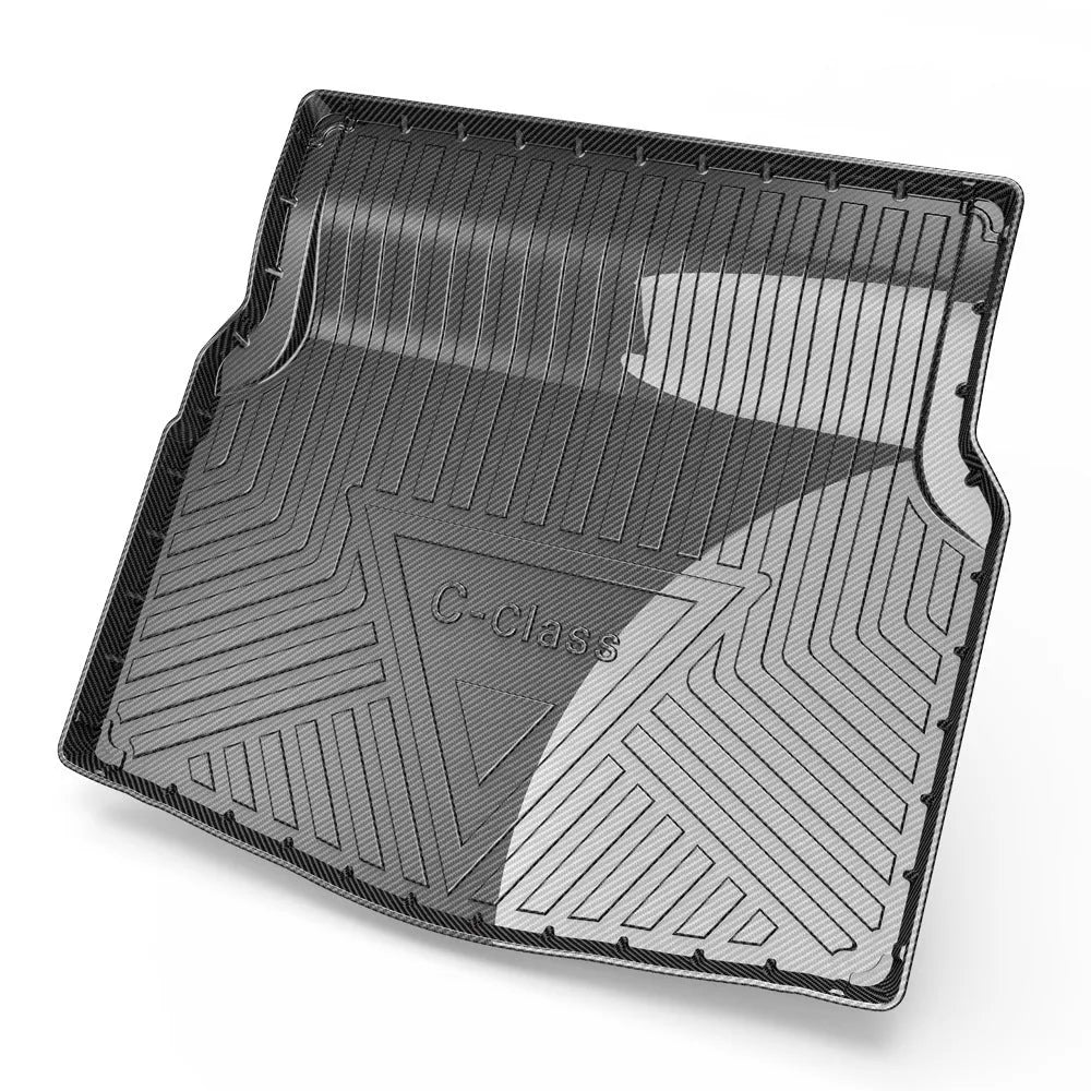 Black carbon fibre pattern TPE trunk pad for vehicle boot protection