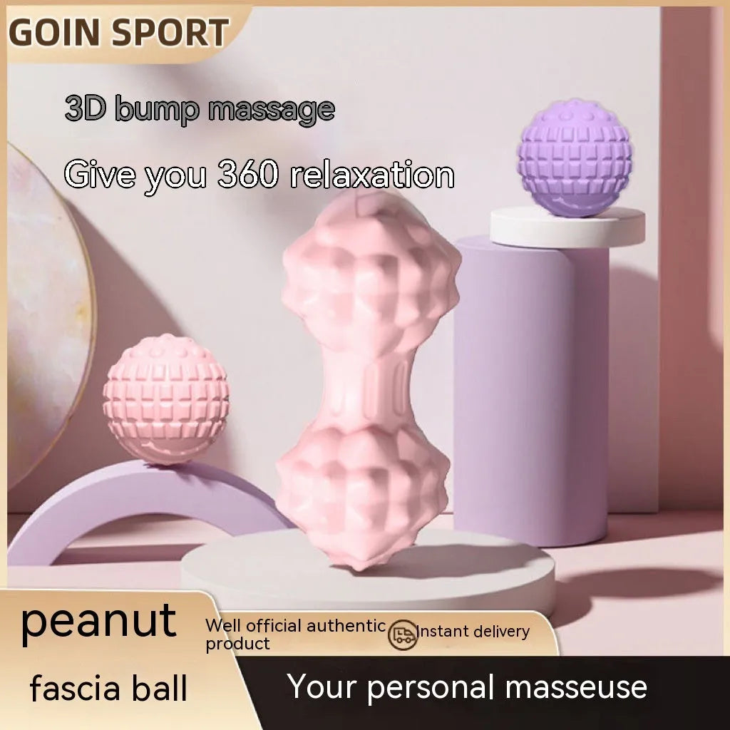 6cm diameter TPR foot massage ball in blue, green, pink, or purple for fitness and reflexology.